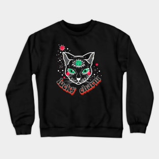 Black Cat Lucky Charm Crewneck Sweatshirt